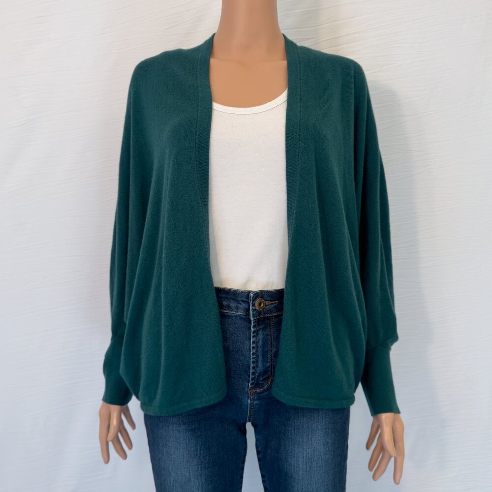 Loft Ann Taylor Shawl Wrap Open Cardigan Hunter Green | Size L
